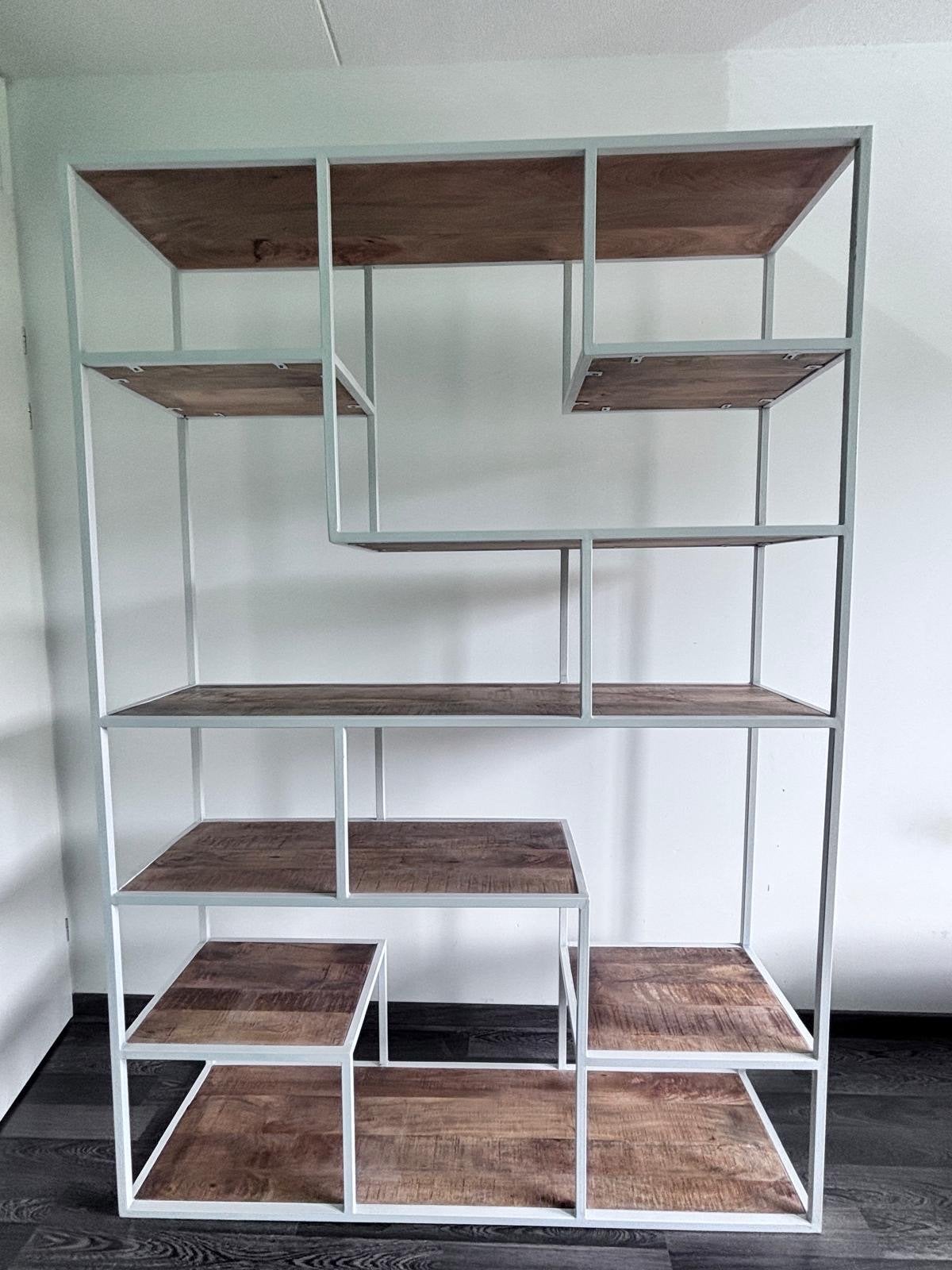 Rootsmann Vakkenkast Moos - Mangohout & Metaal, Ophalen, Met plank(en), 100 tot 150 cm, 200 cm of meer