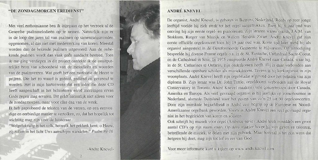 Foto 4 van OrgelCD: Andre Knevel - Komt, laat ons samen Isrels Heer