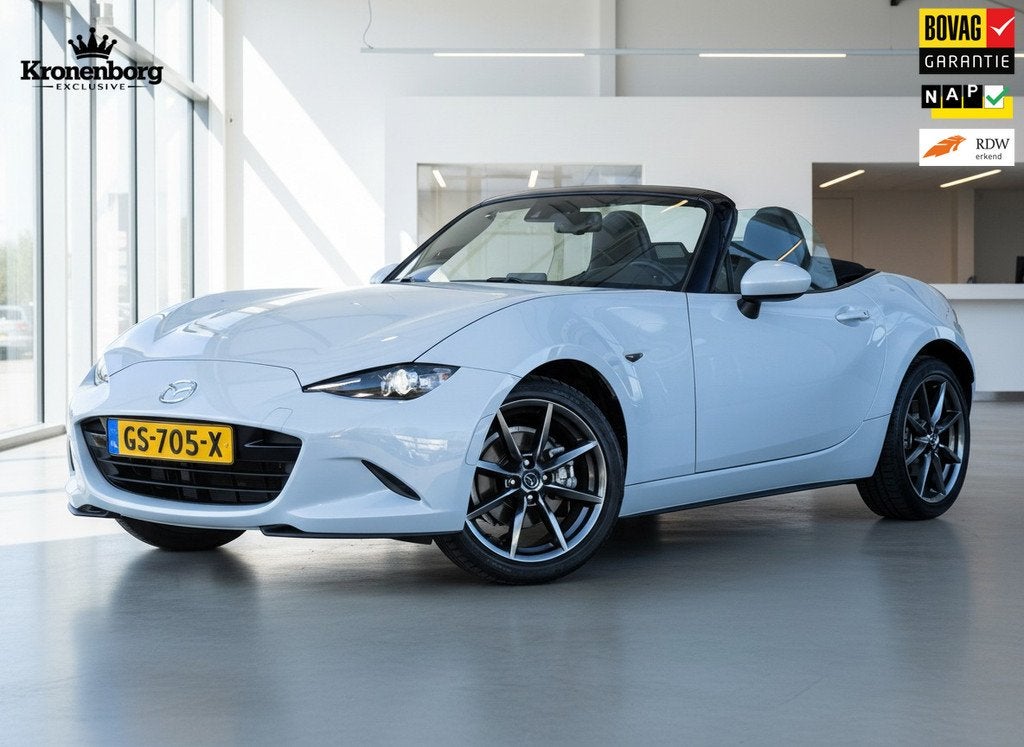Mazda MX-5 2.0 SkyActiv-G 160 GT-M| NAVI| NAP, Auto's, Mazda, 4 cilinders, Cabriolet, 990 kg, Wit