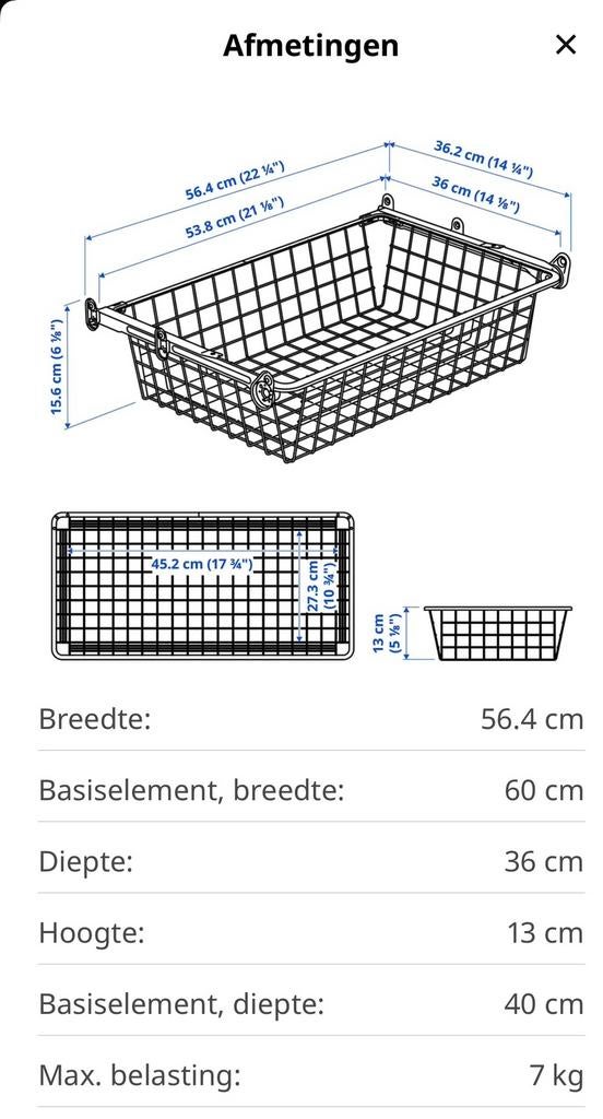 HJÄLPA Draadmand met uittrekrail, wit, Ophalen, Gebruikt, 50 tot 100 cm, Minder dan 100 cm