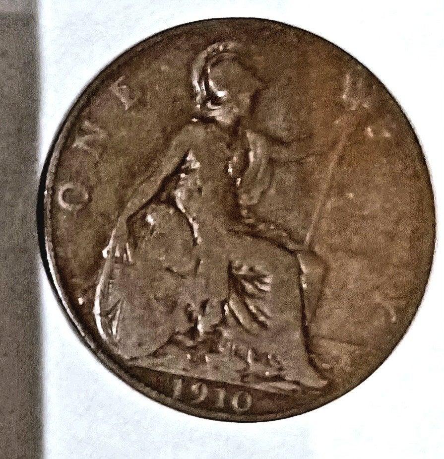Foto 9 van Compl serie:King Edward-9 Britse One Penny munten:1902-1910
