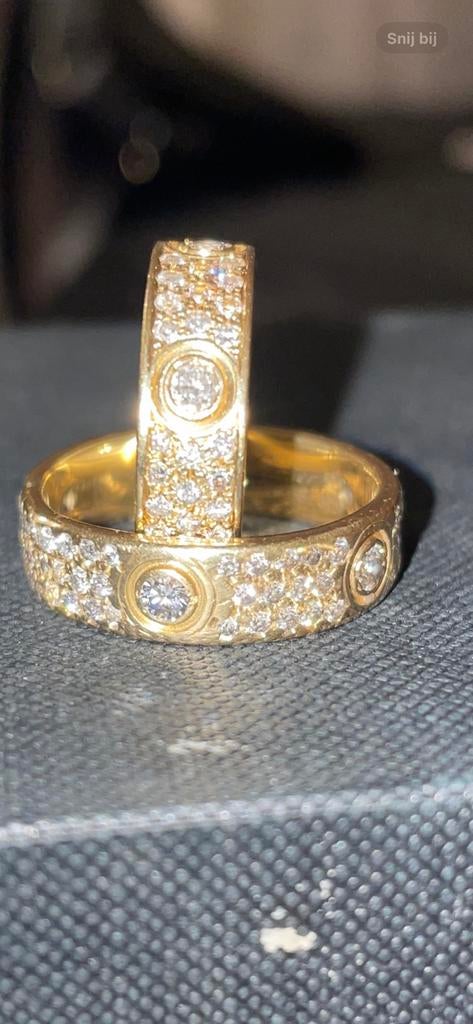 Mooie love cartier ringen met diamanten, Ophalen, 18 tot 19, Zo goed als nieuw, Dame of Heer