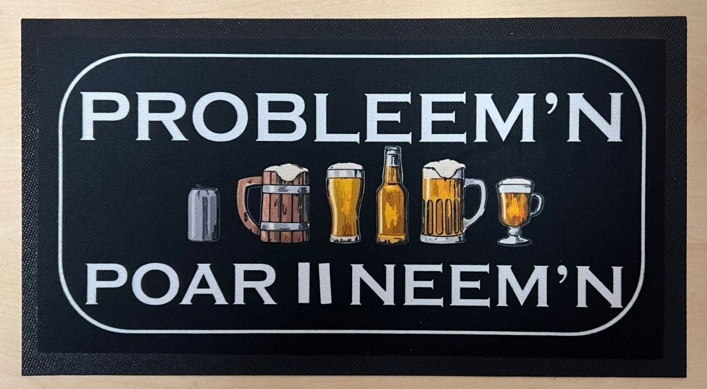 Probleem'n Poar Neem'n barmatje reclame barrunner matje deco