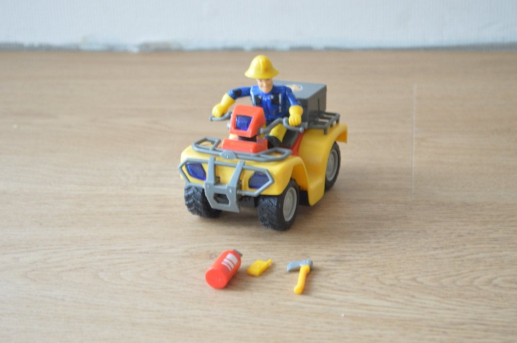 Brandweerman Sam Quadbike met figuur Sam en 3 accesoires, Ophalen of Verzenden, Gebruikt