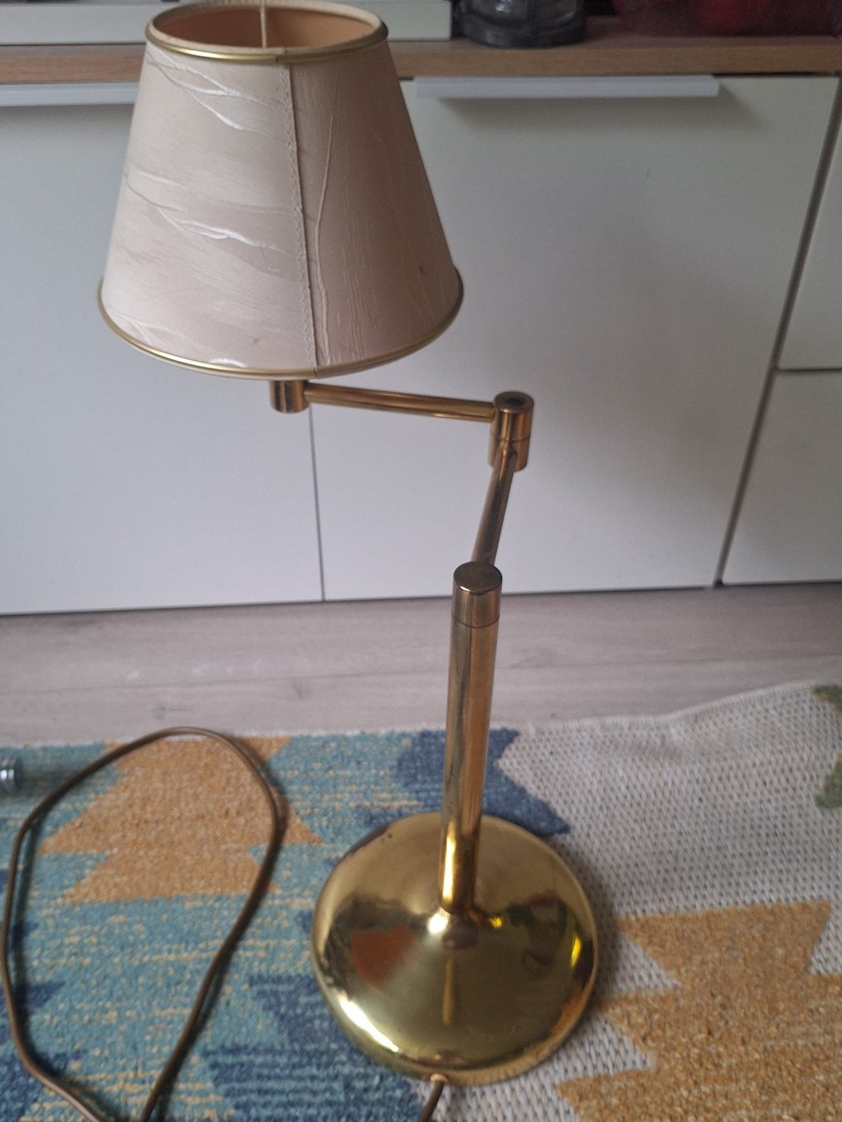 Vintage tafel lamp zwenkarm, Ophalen of Verzenden, Gebruikt, Vintage
