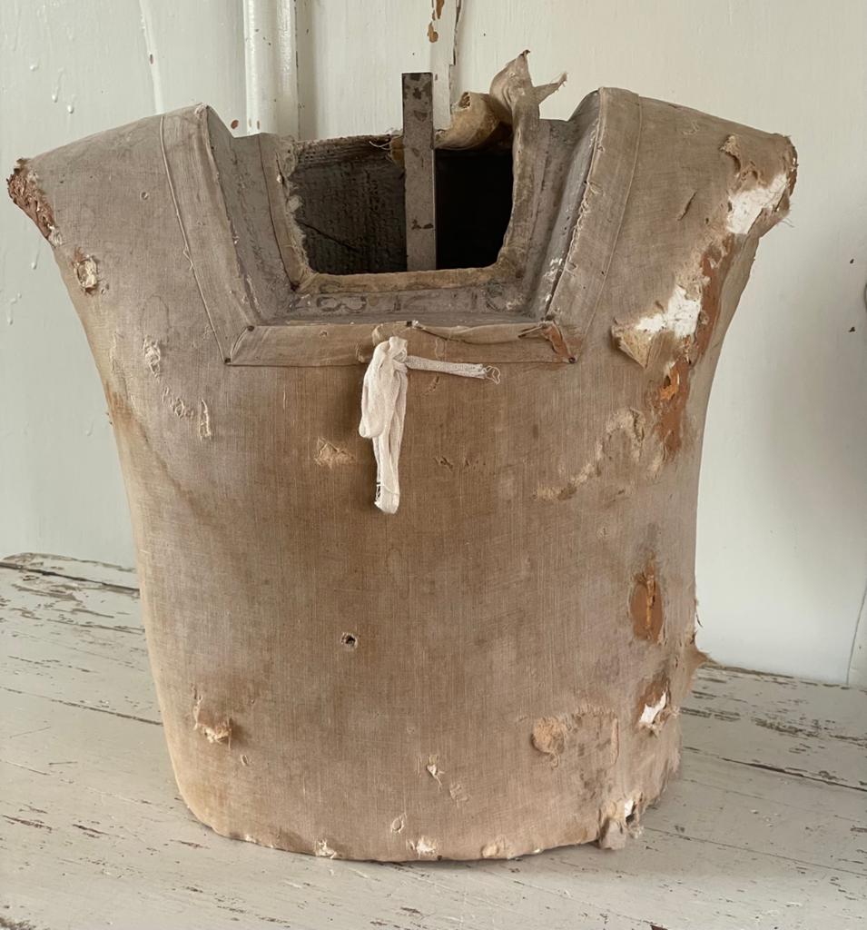 Brocante oude Franse kinder paspop buste van gips, Ophalen of Verzenden