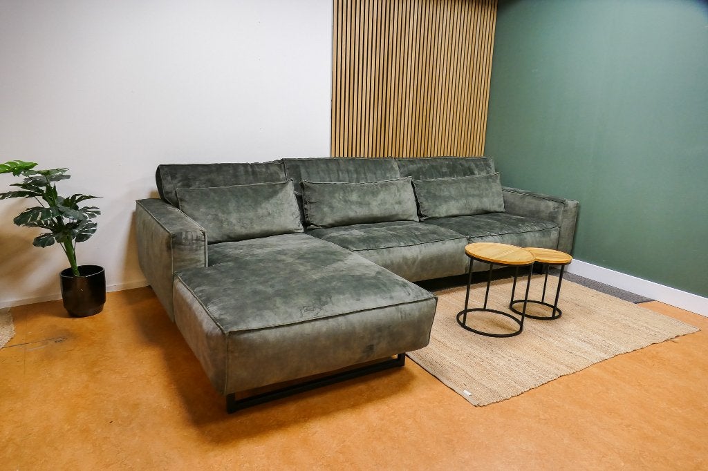 Foto 2 van Chaise Longue Bank XL Velvet Groen [Refurbished]