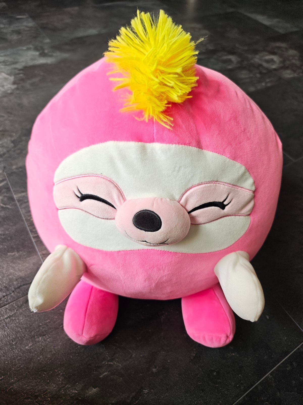 Roze Luiaard Knuffel met Gele Kuif - Zo goed als nieuw, Ophalen of Verzenden, Zo goed als nieuw, Overige typen