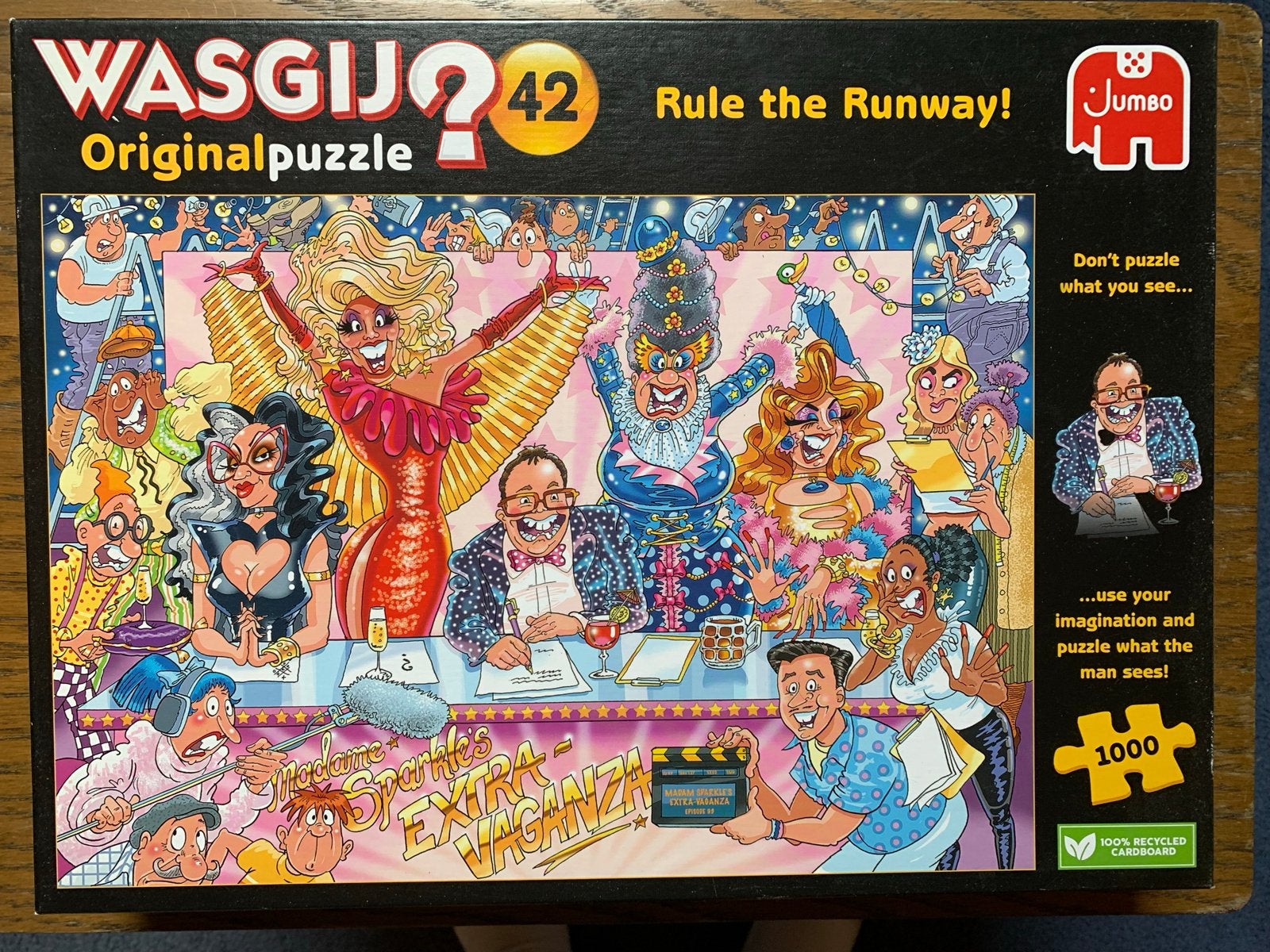 WASGIJ? Originalpuzzel 42 - Rule the Runway! (1000 stukjes), Ophalen of Verzenden, 500 t/m 1500 stukjes, Zo goed als nieuw, Legpuzzel
