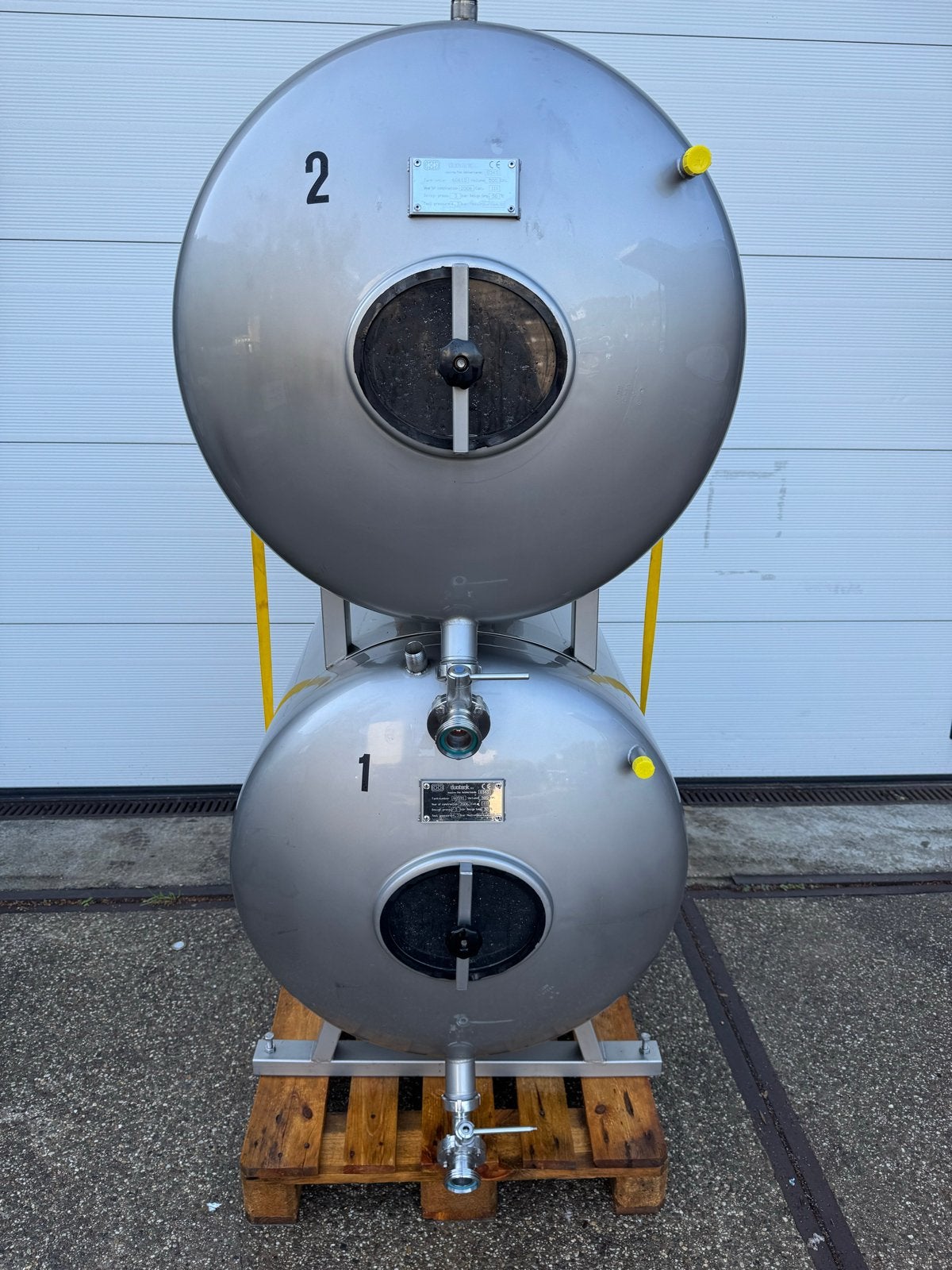 Dubbele RVS opslagtank - 2x 500 liter, Ophalen