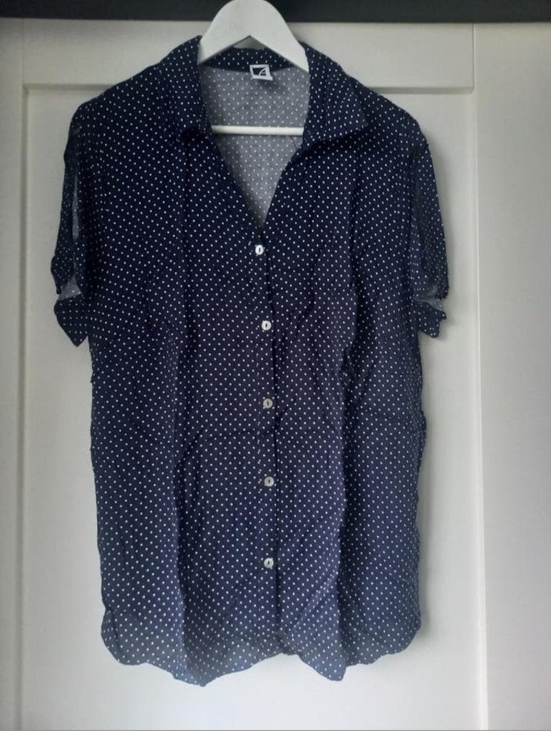 Anna Aura - Blauwe blouse met stippen, mt.46!, Kleding | Dames, Maat 46/48 (XL) of groter, Gedragen, Anna Aura, Verzenden