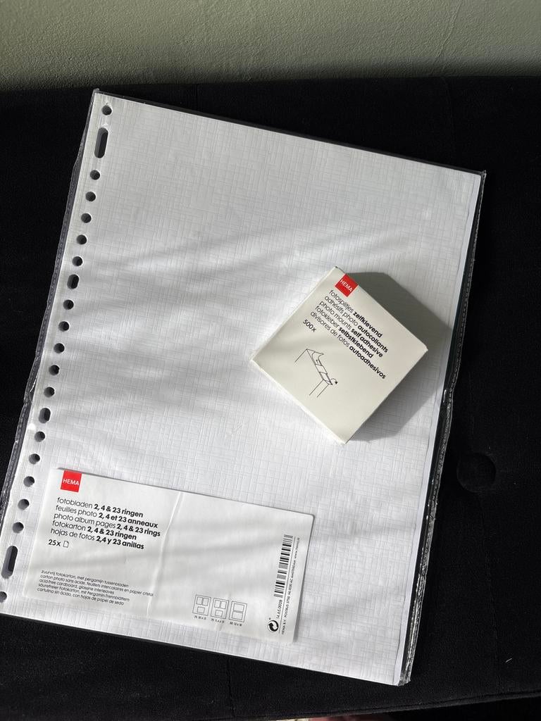 Nieuwe HEMA fotoalbum bladen en fotohoekjes, Ophalen of Verzenden, Nieuw, Fotoalbum-accessoire