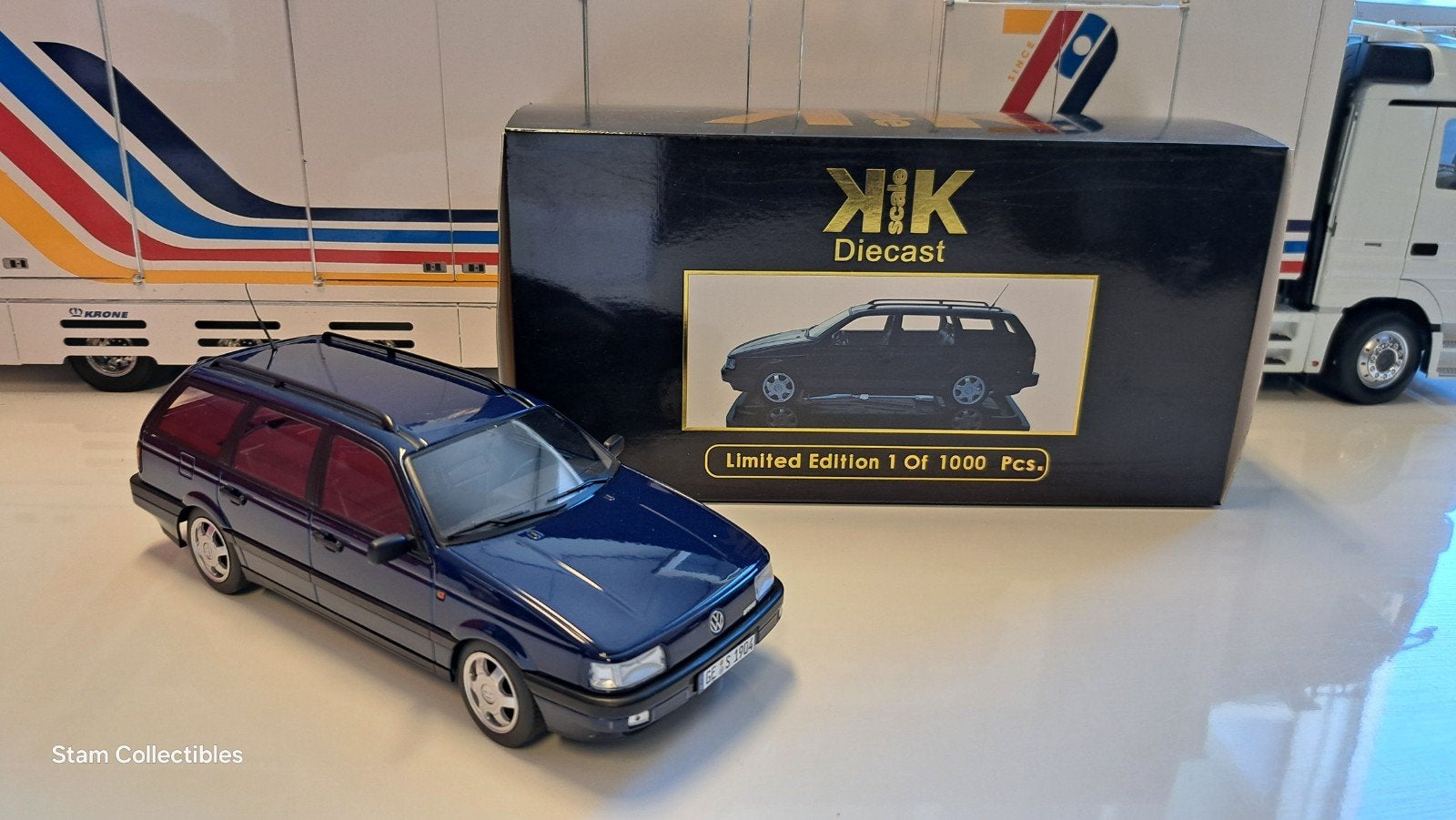 KK Scale Volkswagen Passat B3 VR6 Variant Blue - 1988, Overige merken, Auto, Ophalen of Verzenden, Zo goed als nieuw