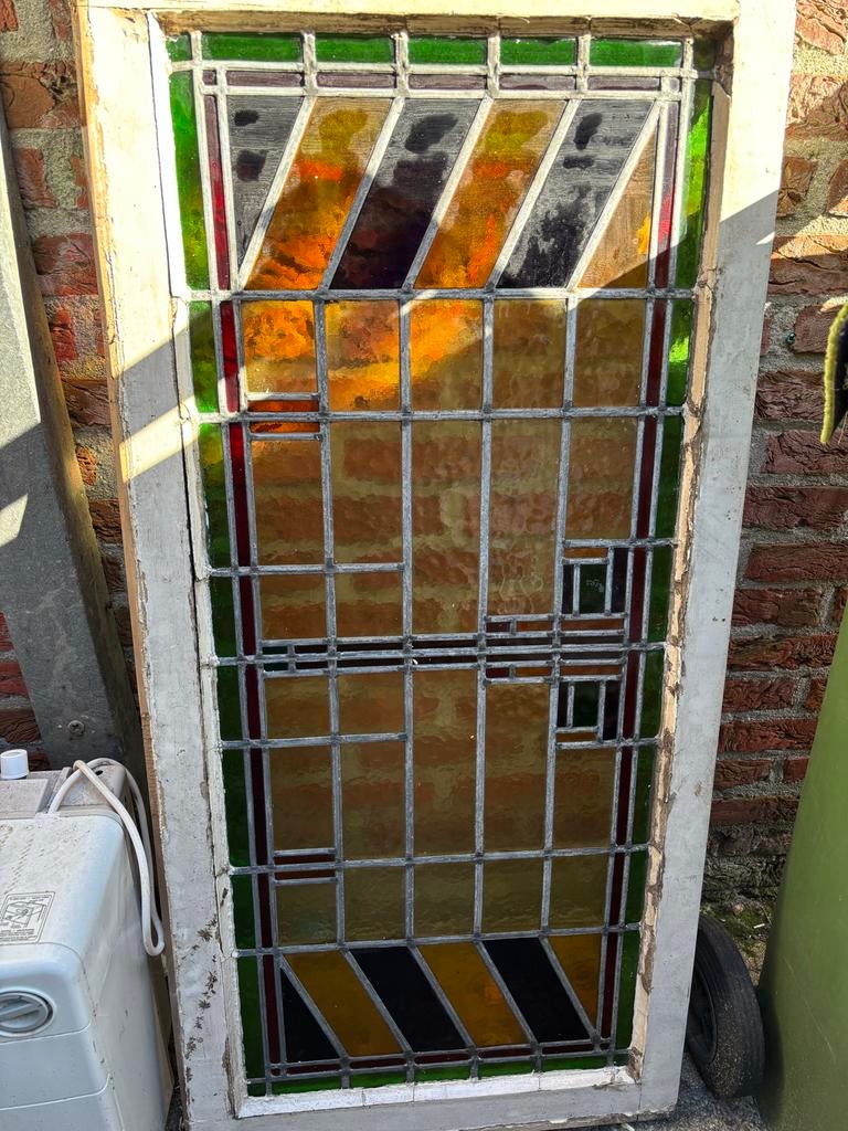Glas in Lood Raam - stalramen, Doe-het-zelf en Verbouw, Glas en Ramen, Ophalen, Gevelraam of Ruit, Glas in lood, 80 tot 120 cm