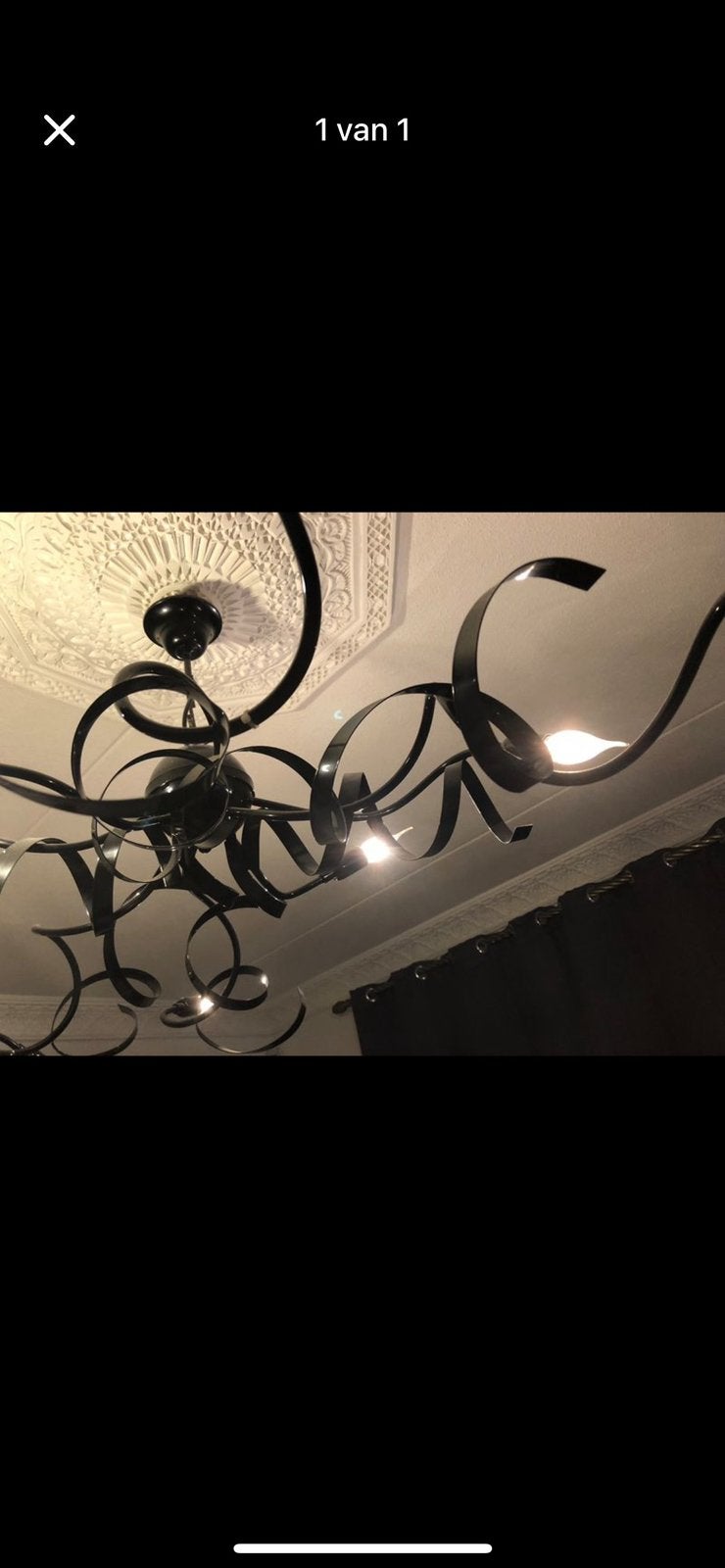 Zwart hanglamp wood lamp, Ophalen, Zo goed als nieuw