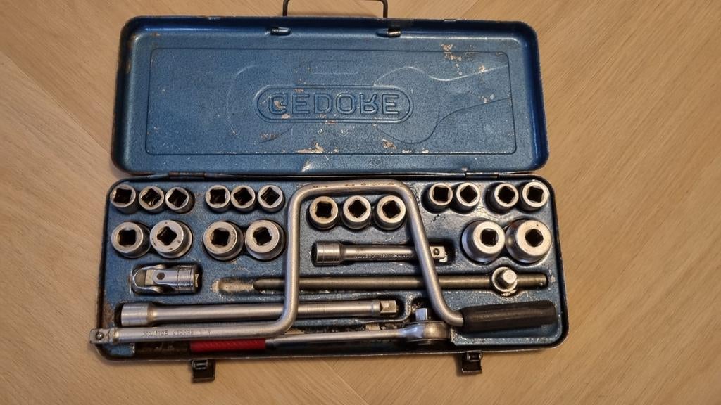Gedore Doppenset D16 TMU - Vintage Gereedschapskist, Doe-het-zelf en Verbouw, Gereedschap | Handgereedschap, Ophalen of Verzenden