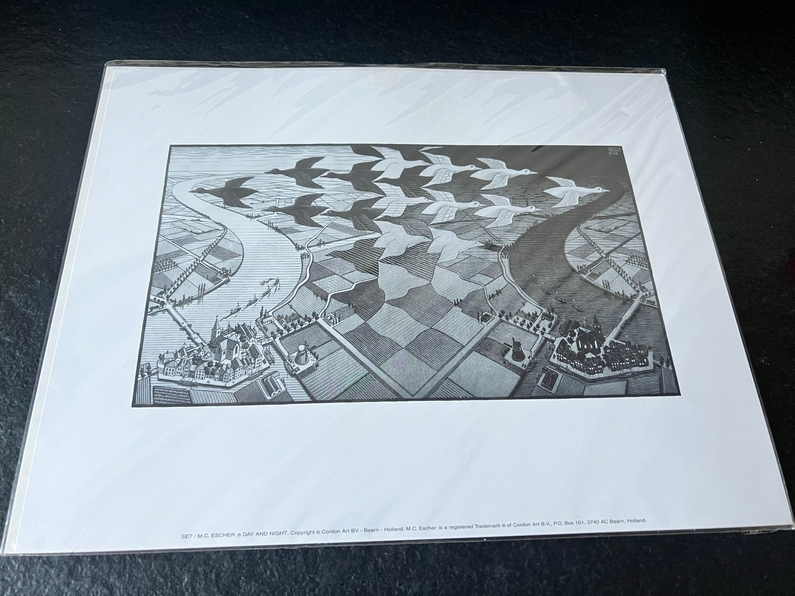 Vintage M.C. Escher poster "Day and night - Cordon Art, Ophalen of Verzenden