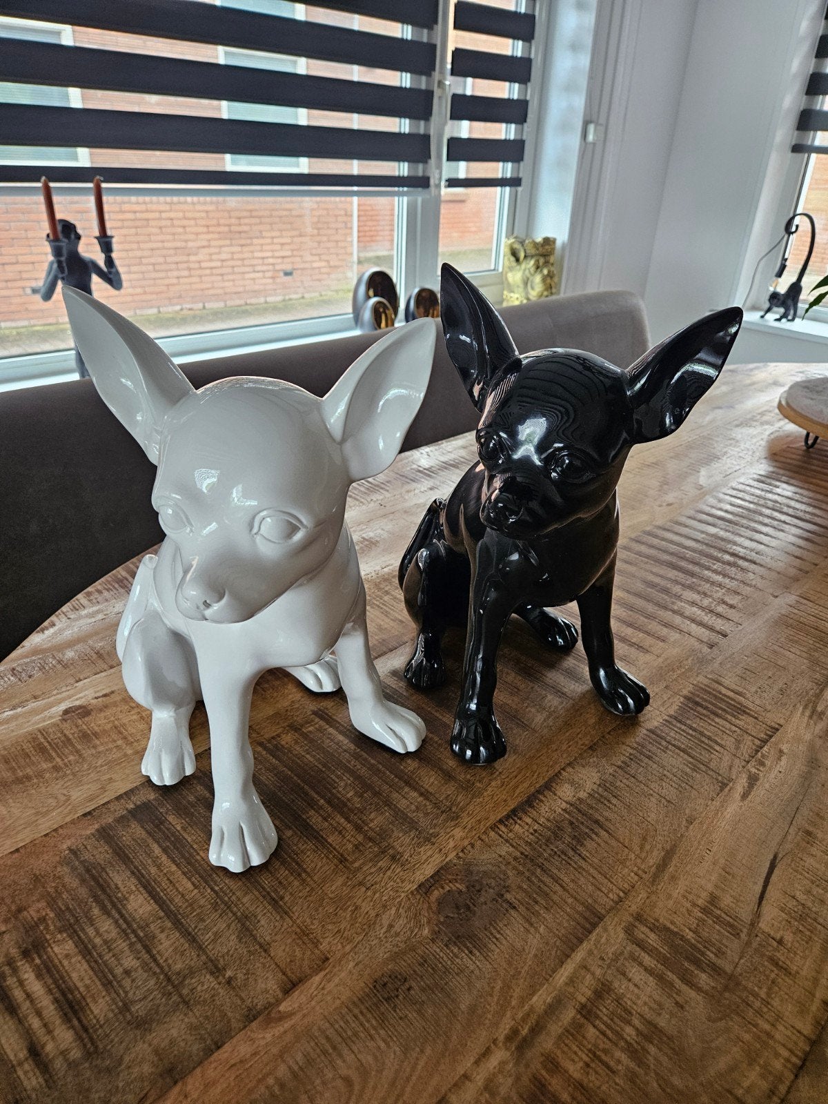2 leuke honden beelden, Verzamelen, Beelden en Beeldjes, Ophalen, Zo goed als nieuw, Dier