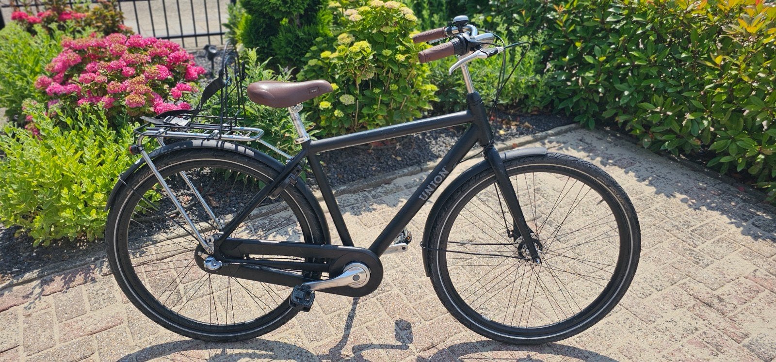 Union Curb Stadsfiets - Matzwart, Framemaat 49 fiets, Ophalen, Gebruikt, Versnellingen, 49 tot 53 cm