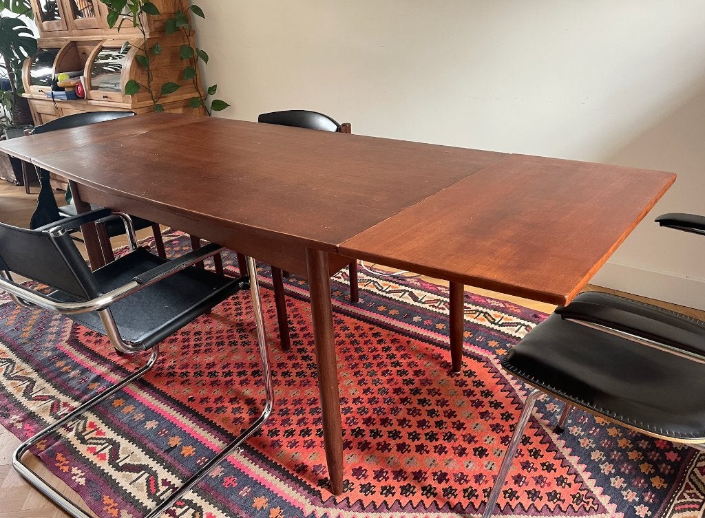 Vintage Mid Century jaren 60/70 uitschuiftafel, Huis en Inrichting, Tafels | Eettafels, Ophalen, Gebruikt, Vintage mid century