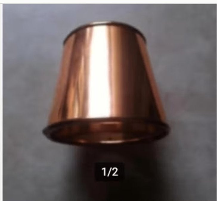 Lampenkapje koper kleur H 12cm Br 13 cm, Ophalen of Verzenden, Zo goed als nieuw, Minder dan 50 cm