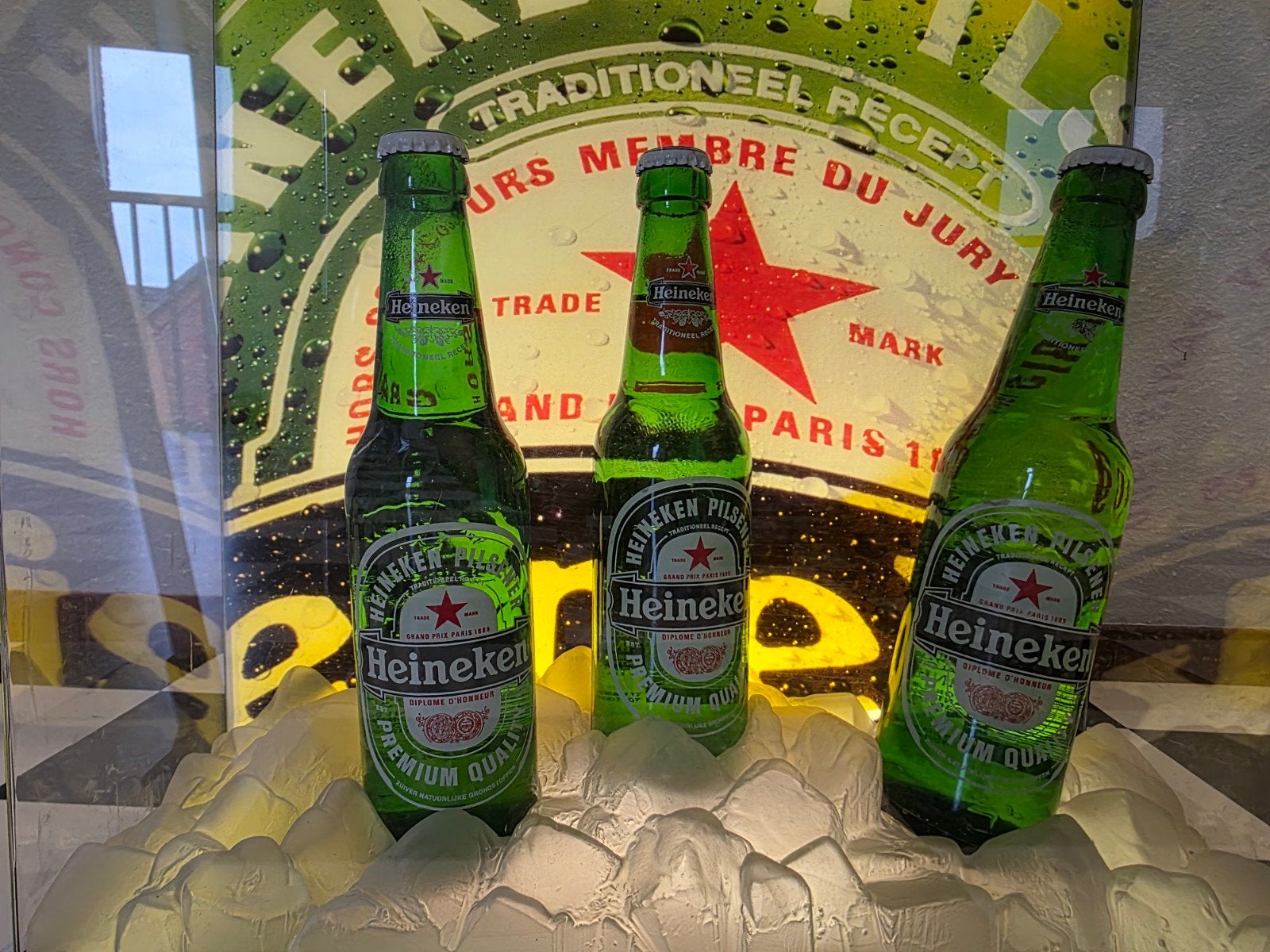 Heineken lamp werkend, Ophalen, Gebruikt, Reclamebord, Plaat of Schild, Heineken