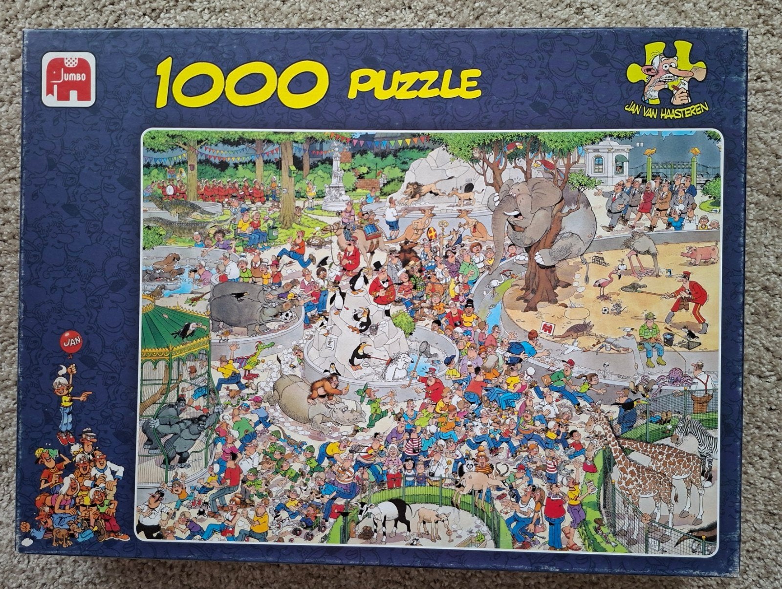 Jan van haasteren puzzel 1000st Dierentuin Artis, Ophalen, 500 t/m 1500 stukjes, Zo goed als nieuw, Legpuzzel