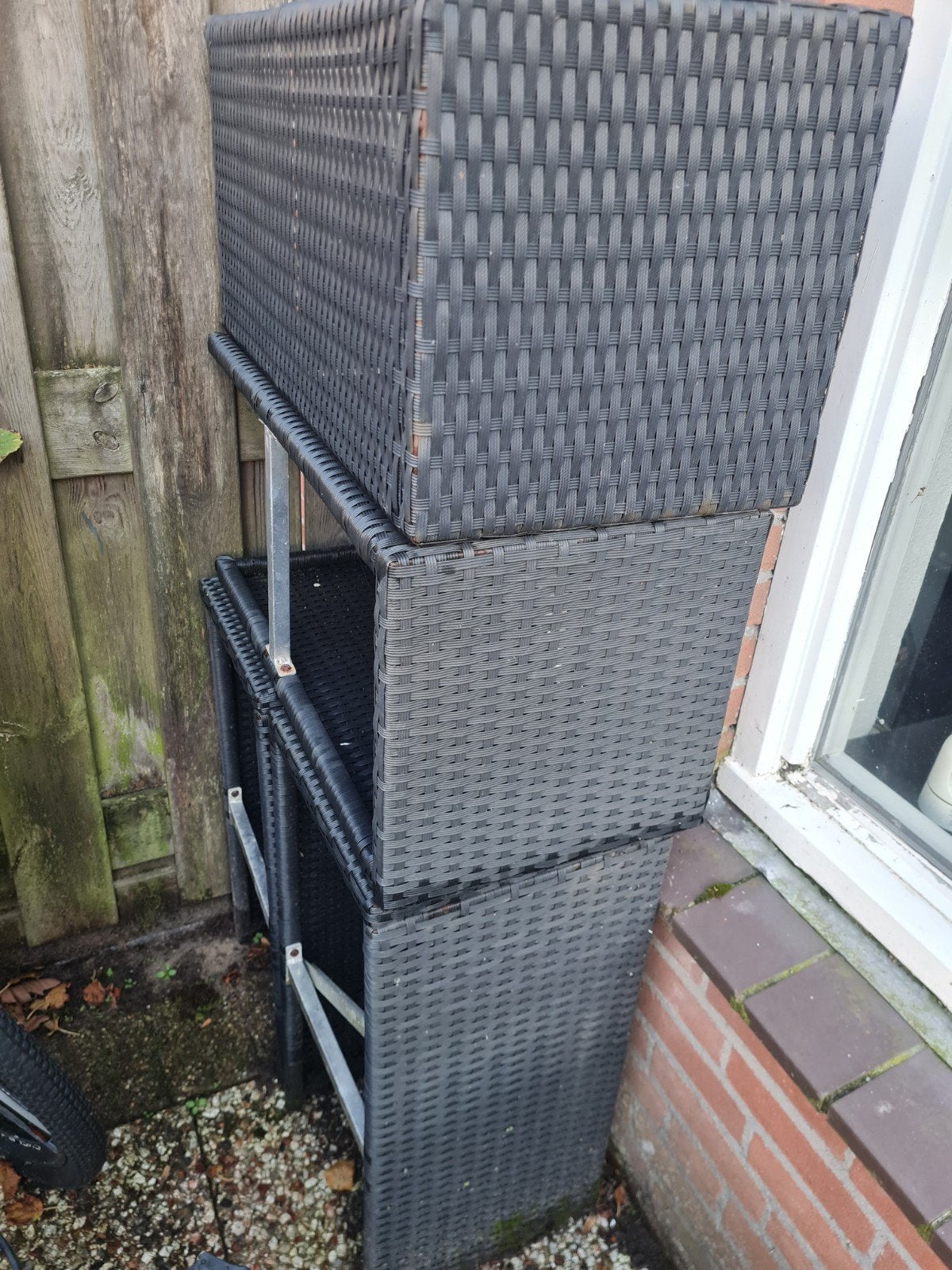 4 Wicker Krukken - Zwart, Ophalen of Verzenden, Gebruikt, Overige materialen