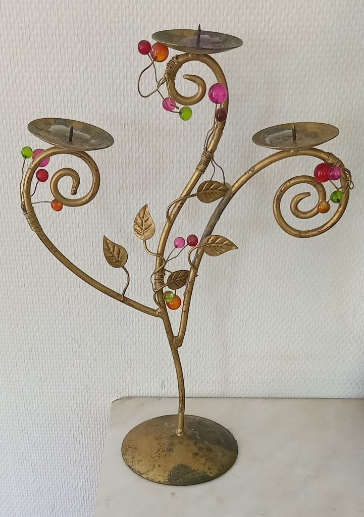 Brocante kaarsenkandelaar Frankrijk, Ophalen of Verzenden