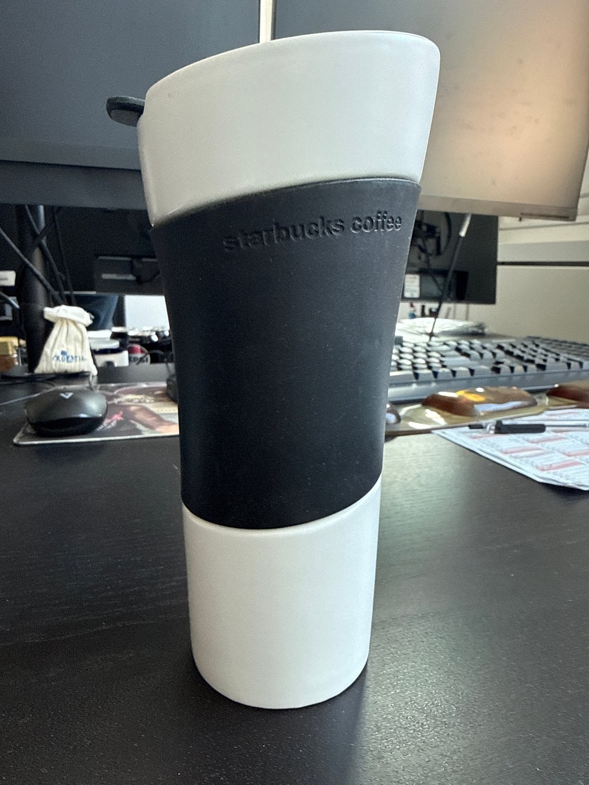 Starbucks Coffee Reismok - Wit/Zwart Keramiek 414ml, Overige typen, Nieuw, Ophalen of Verzenden, Steen/keramiek