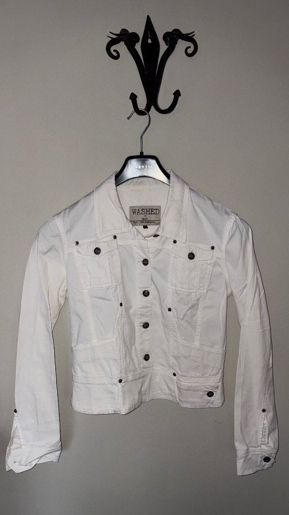 Washed by Erny van Reijmersdal spijkerjasje, Maat 38/40 (M), Wit, Ophalen of Verzenden, Zo goed als nieuw