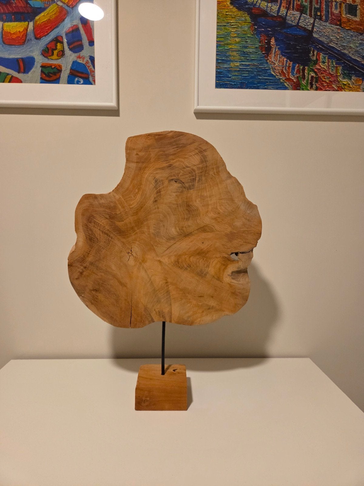 Houten decoratie op standaard - 55x38 cm, Ophalen, Hout, Gebruikt, Landelijk