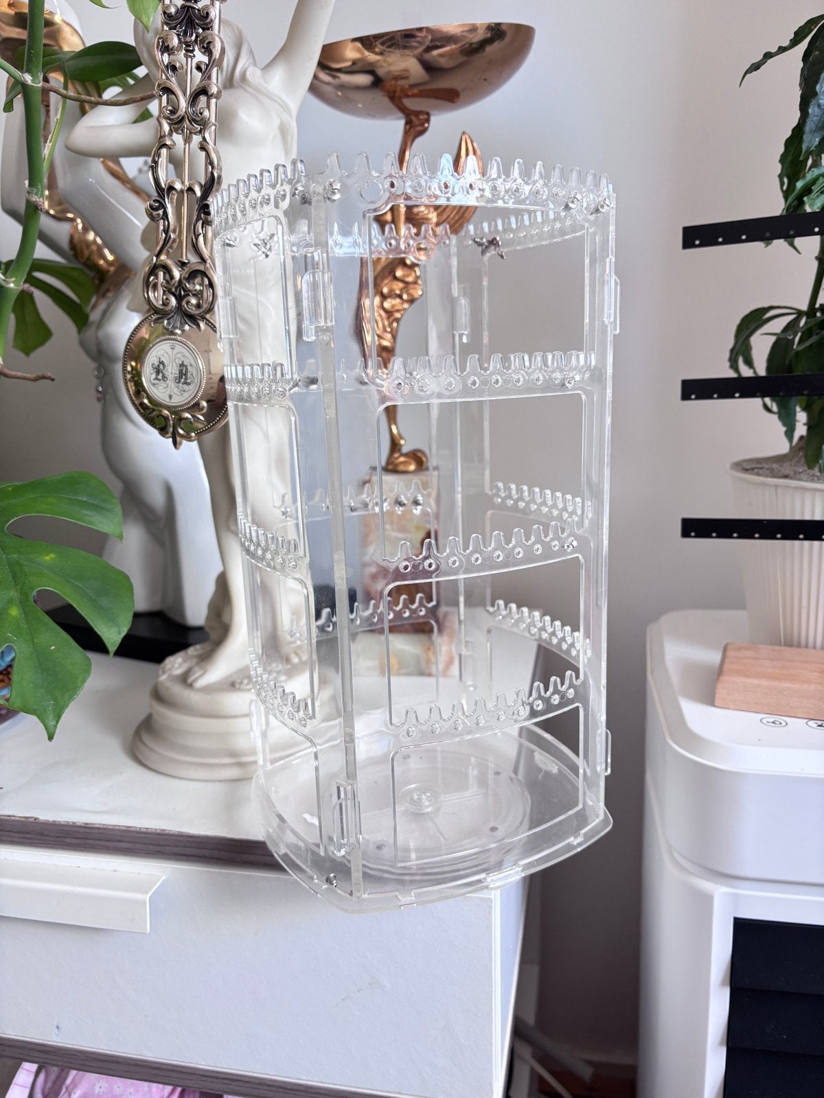Draaibaar Sieradenrek - Transparant Acryl, Sieraden, Tassen en Uiterlijk, Overige Accessoires, Ophalen of Verzenden, Zo goed als nieuw