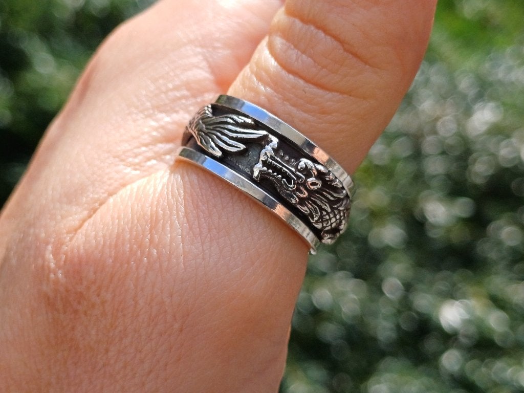 Vanoli 925 zilver spin draai ring draak dragon maat 17,5 20, Vanoli, 20 of groter, Amsterdam, Nieuw