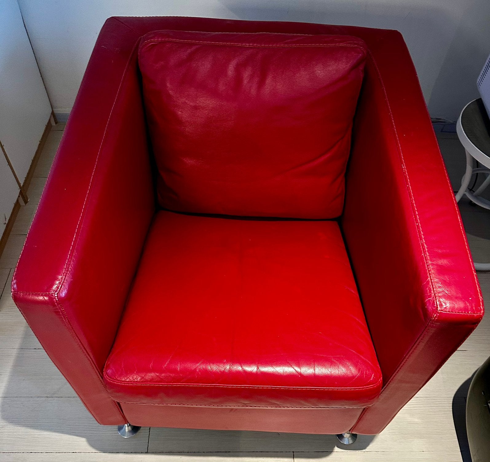 Lederland Co van der Horst lederen design fauteuil rood, Huis en Inrichting, Ophalen, Gebruikt, Design, 50 tot 75 cm
