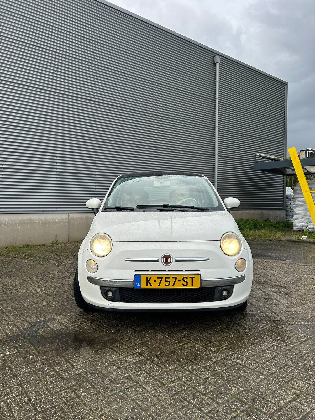 Fiat 500 1.4 16V 73KW C 2008 Wit nette auto, Auto's, Voorwielaandrijving, Stof, 4 cilinders, 4 stoelen
