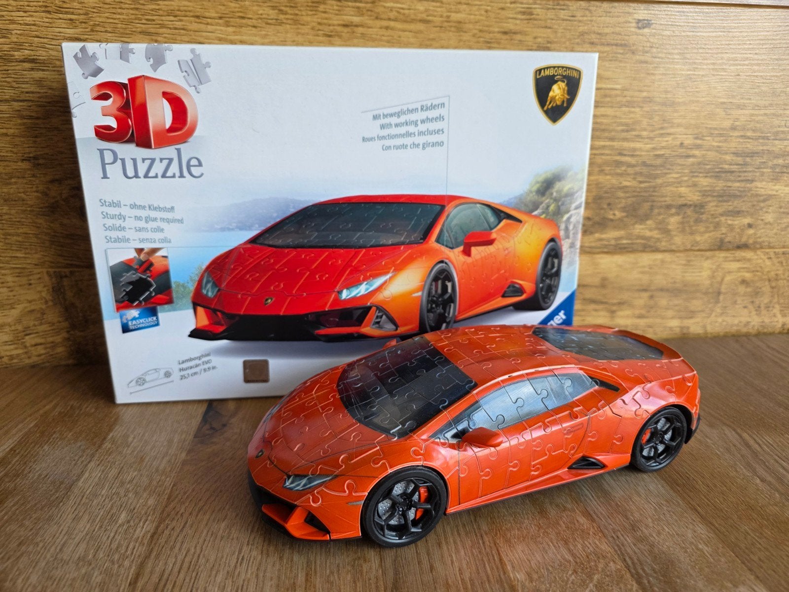 Ravensburger Lamborghini Huracan Evo 3D puzzel, Ophalen of Verzenden, Minder dan 500 stukjes, Zo goed als nieuw, Rubik's of 3D-puzzel