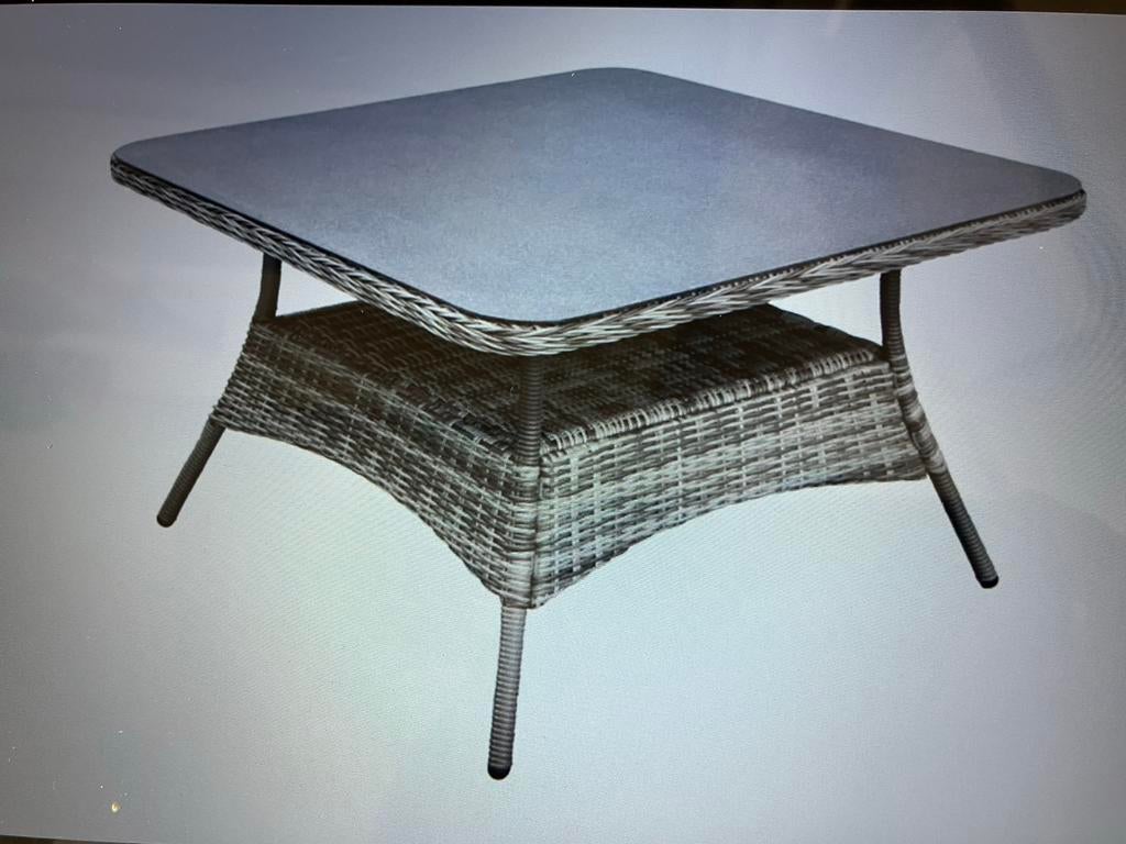 Nieuwe vierkante tuintafel, Tuin en Terras, Tuintafels, Ophalen, Nieuw, Vierkant, Wicker