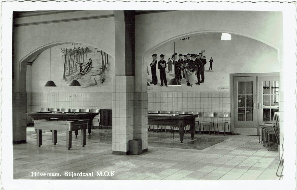 Hilversum – Biljardzaal M.O.K. Gelopen Maastricht 1964., Verzamelen, Ophalen of Verzenden, 1960 tot 1980, Gelopen, Noord-Holland