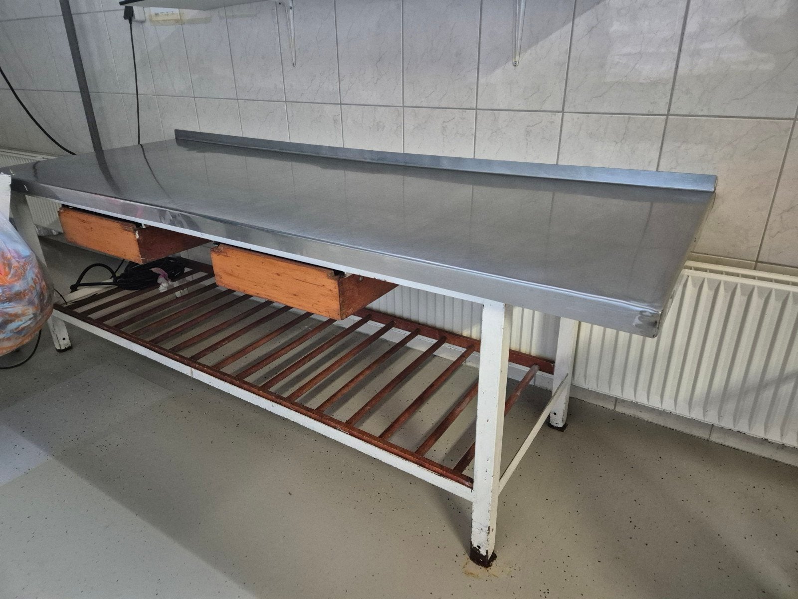 RVS Werkbank met Lades en Onderrek, Doe-het-zelf en Verbouw, Werkbanken, Ophalen, Gebruikt