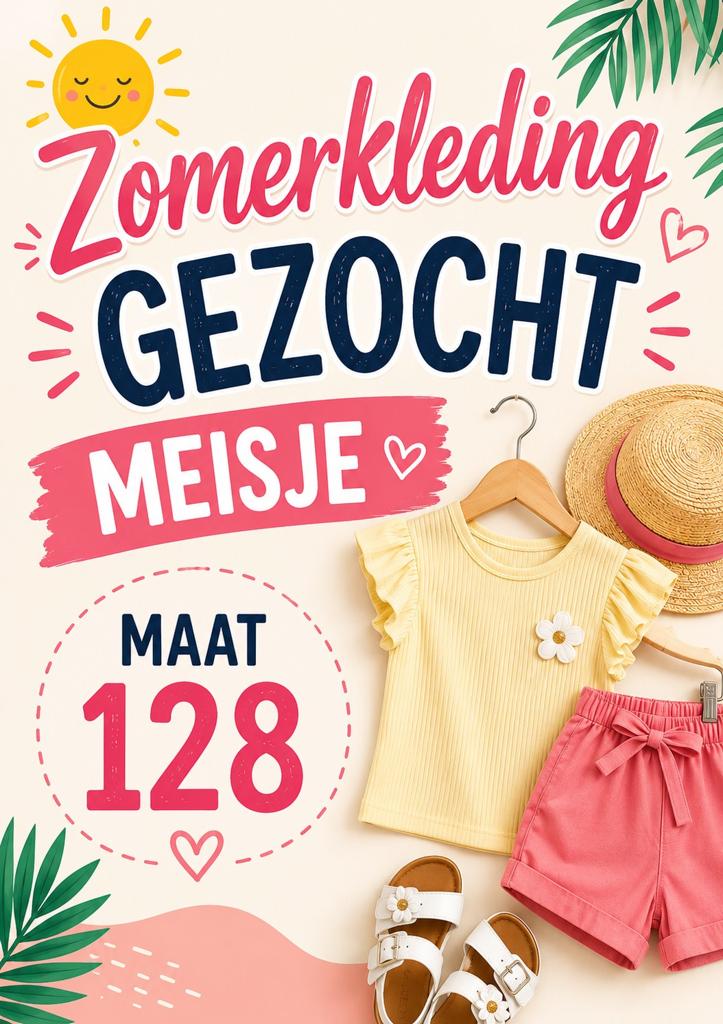 Gezocht: Zomerkleding pakketten, Kinderen en Baby's, Kinderkleding | Kinder-kledingpakketten, Ophalen of Verzenden, Gebruikt, Maat 128