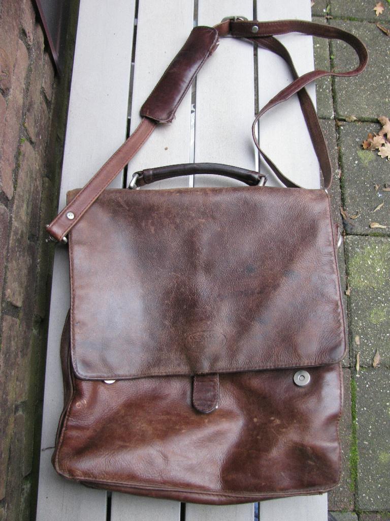 vintage Bosboom leren tas bruin, Ophalen of Verzenden, Gebruikt, Bruin, Handtas