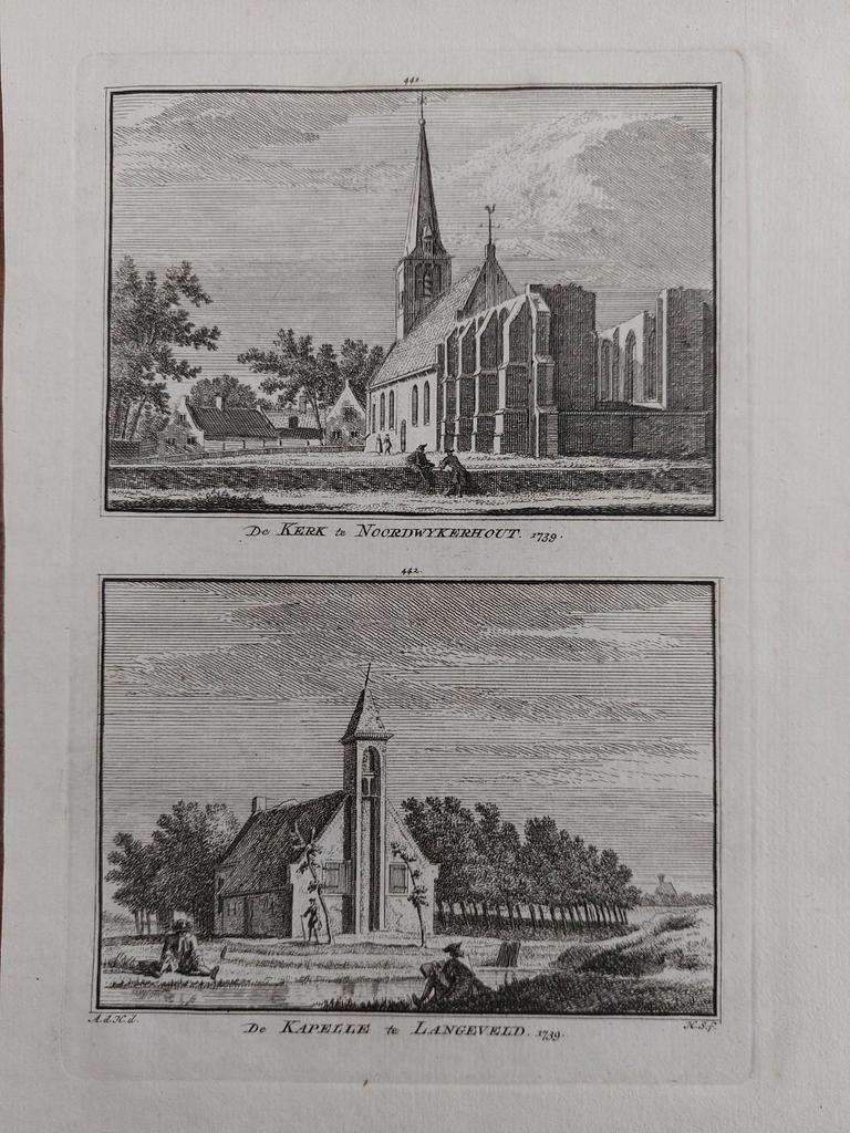 441-442 / kerk Noordwijkerhout + Kapelle te Langeveld, Ophalen of Verzenden
