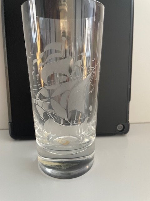 Rosenthal Kristallen Glas met Zeilschip, Ophalen of Verzenden, Gebruikt, Overige typen