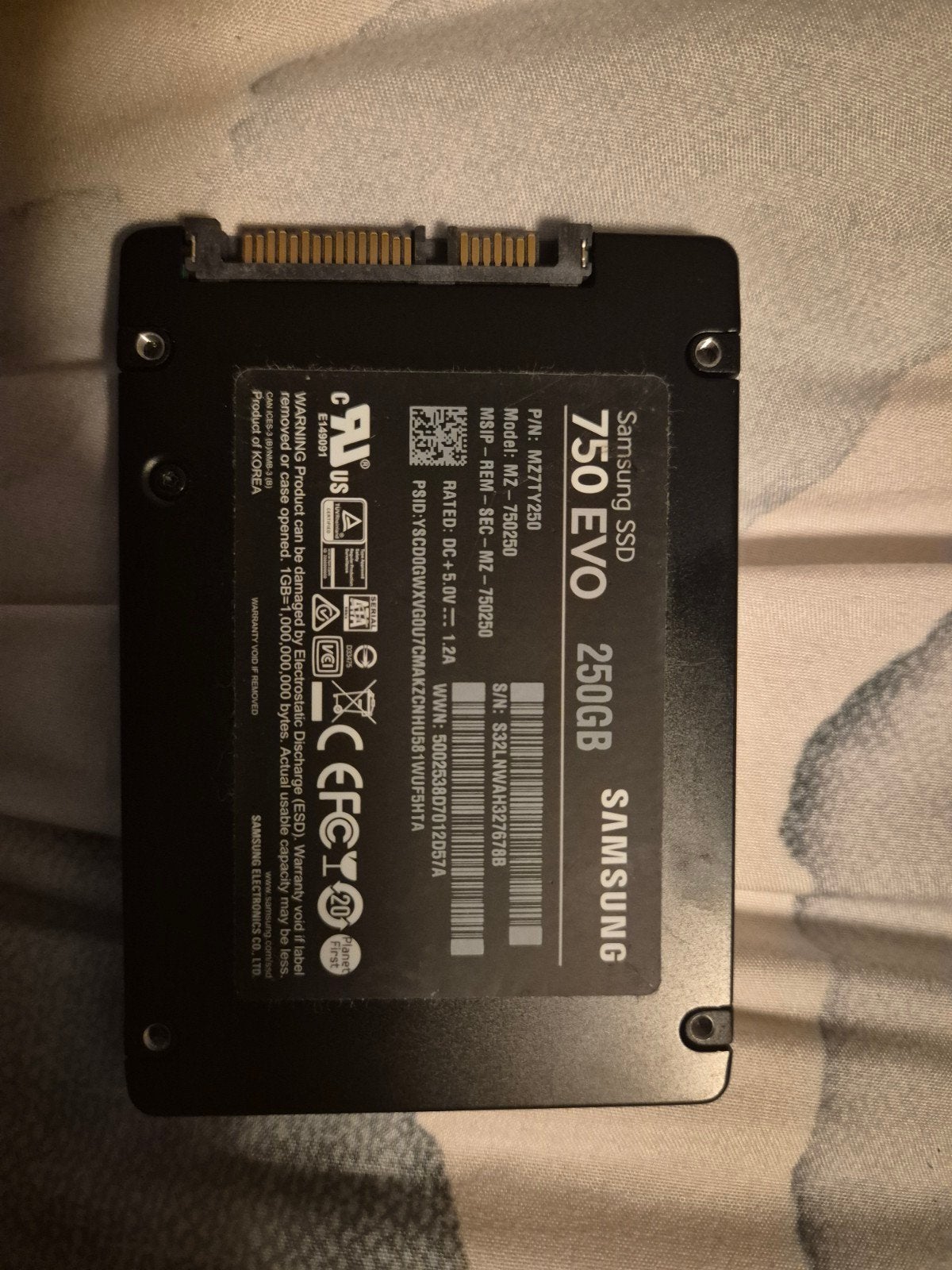 Samsung SSD 750 EVO 250GB - Snelle en Betrouwbare Opslag, Computers en Software, Harde schijven, Intern, Gebruikt, Server, Ophalen of Verzenden