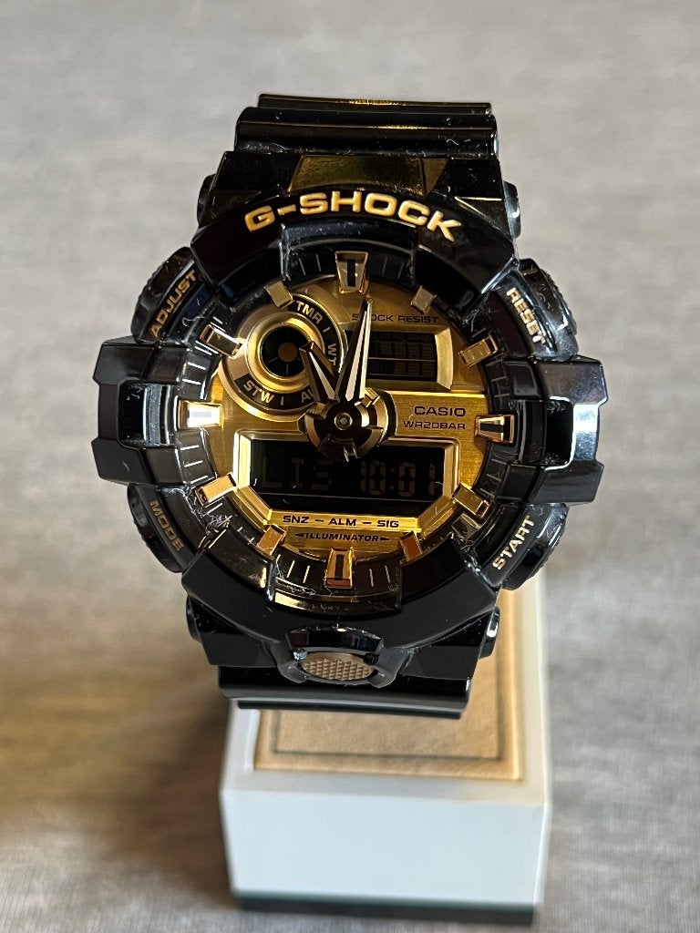 Casio G-Shock 5522 GA-710GB Zwart Goud, Overige merken, Kunststof, Polshorloge, Kunststof