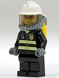 LEGO City cty0026 Fire - Reflective Stripes, Black Legs, Whi, Lego, Ophalen of Verzenden, Minifiguur, City