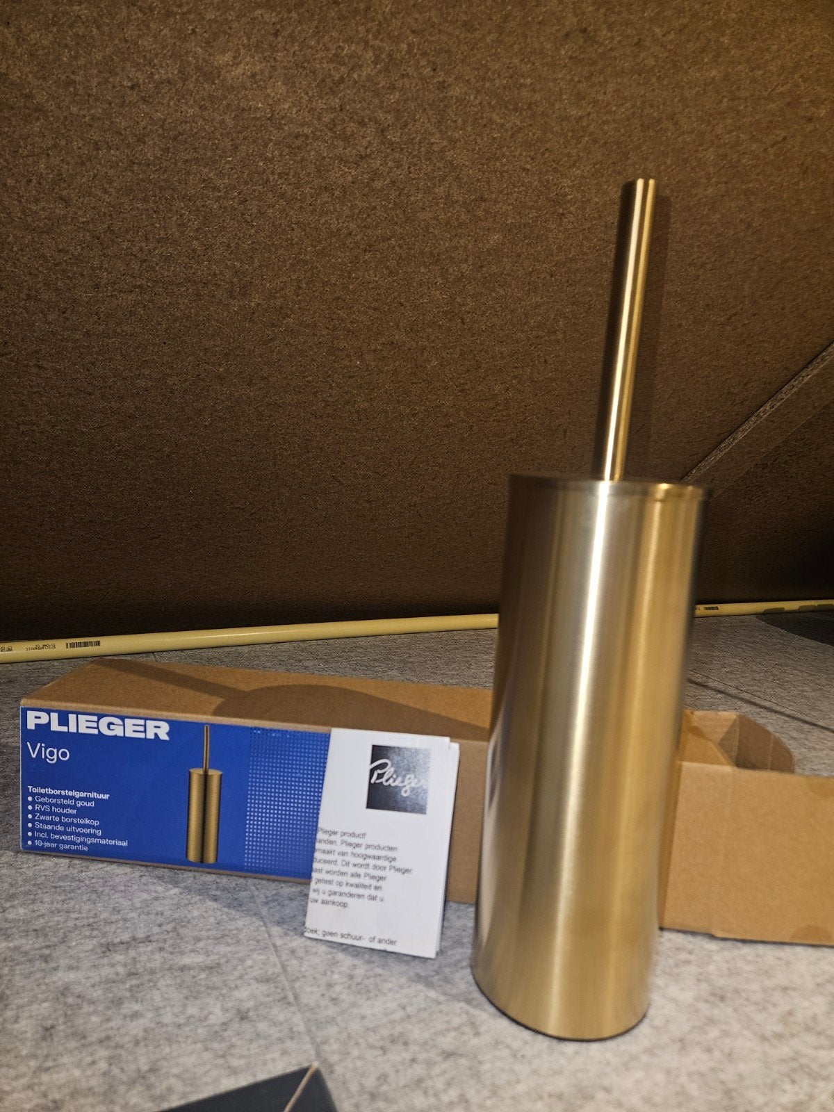 Plieger Vigo Gouden WC Borstelset - Nieuw in Doos, Ophalen of Verzenden, Nieuw, Overige kleuren, Overige typen