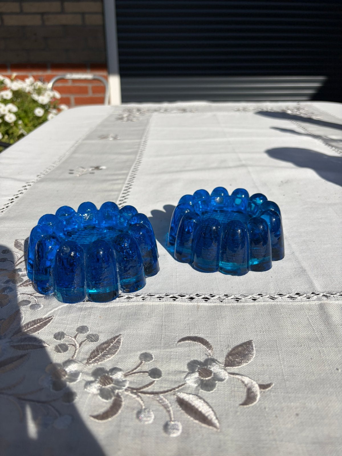 Glazen kastvoetjes / pianovoetjes antiek, Ophalen of Verzenden