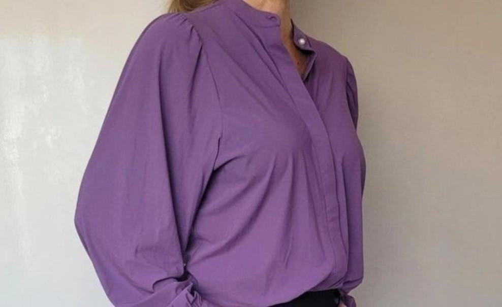 Studio Anneloes blouse L Paars Travelstof, Studio Anneloes, Paars, Maat 42/44 (L), Ophalen of Verzenden